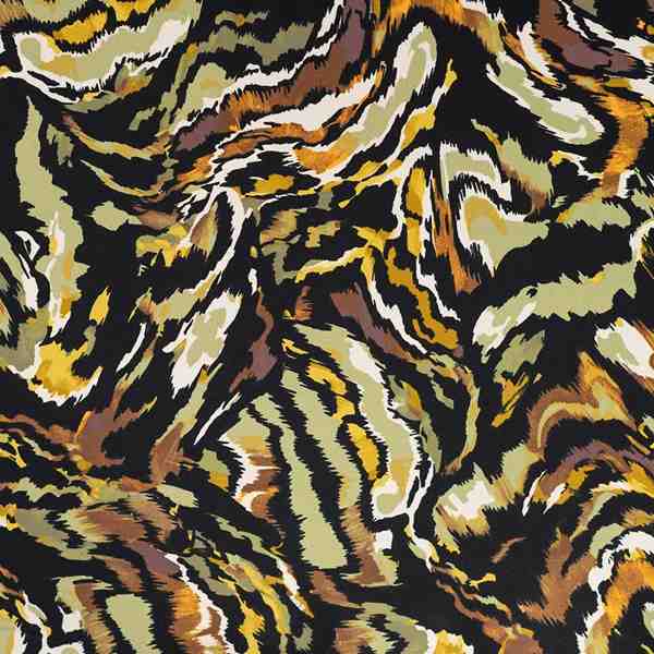TISSU VISCOSE GEOMETRIQUE VERT KAKI