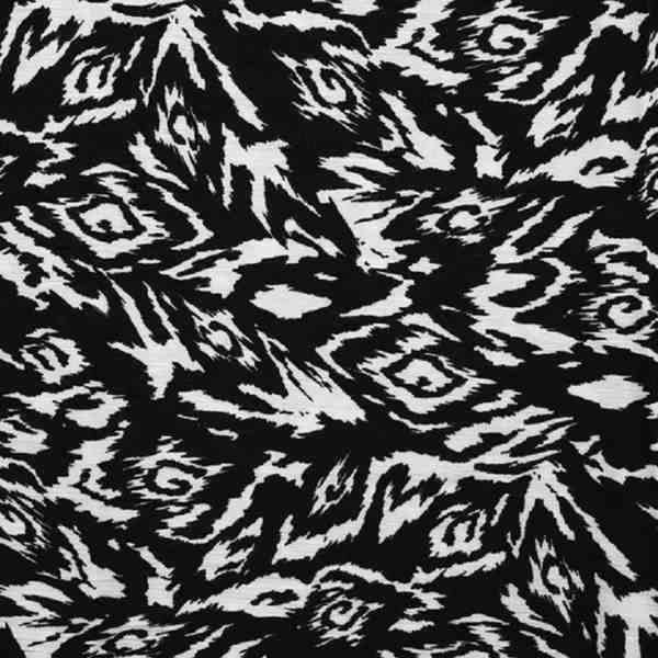 TISSU CREPE FROISSE MOTIF ANIMALIER NOIR ET BLANC