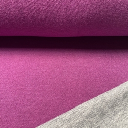 TISSU JERSEY TRICOT DOUBLE FACE FUSCHIA GRIS