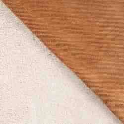 TISSU VELOURS COTELE CAMEL ENVERS IMITATION MOUTON