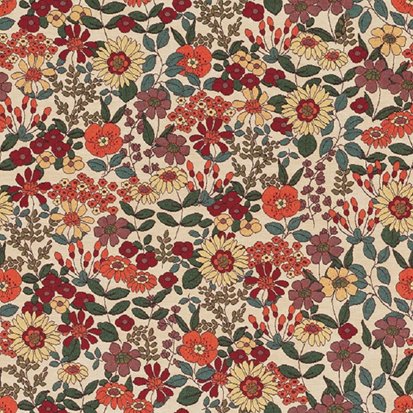 TISSU GOBELIN PRENIUM COLOURFUL SIXTIES FLOWERS