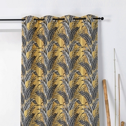 TISSU JACQUARD PALMIER SUMATRA GRIS OR