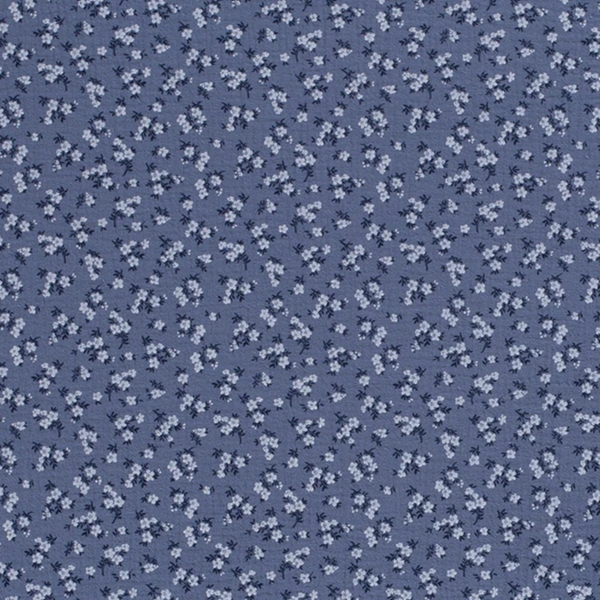 TISSU DOUBLE GAZE FLEURETTE BLEU