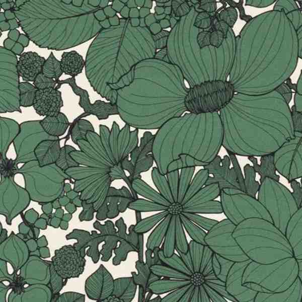 TISSU THEVENON SIEGE SUZIE VERT FOND VANILLE