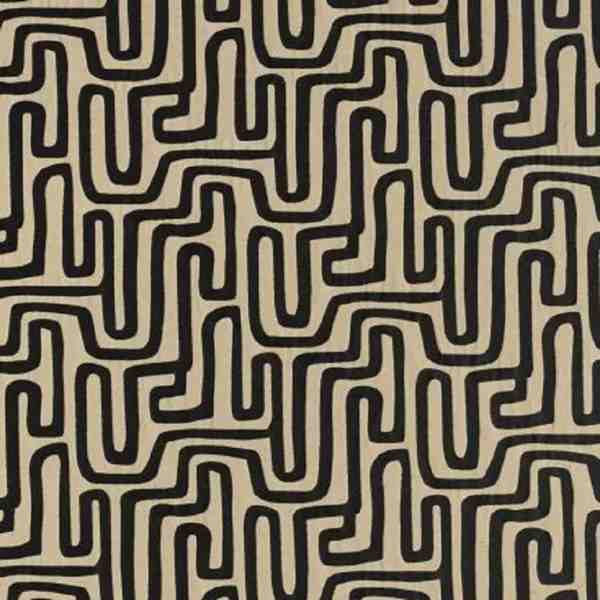 TISSU THEVENON STYLE JACQUARD NOIR FICELLE