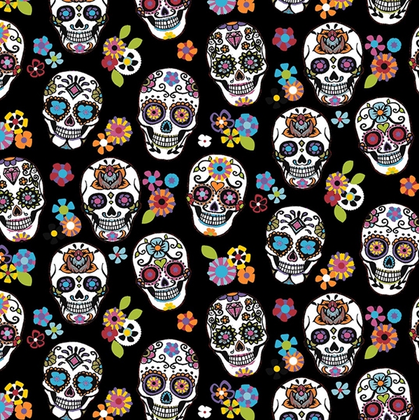 TISSU COTON ENDUIT CALAVERA NOIR 