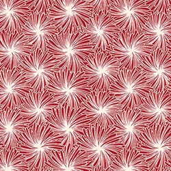 TISSU COTON FLEUR FOND ROUGE 