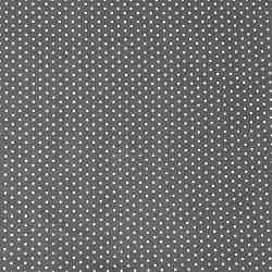 TISSU MFTA COTON ENDUIT GRIS A PETITS POIS BLANCS