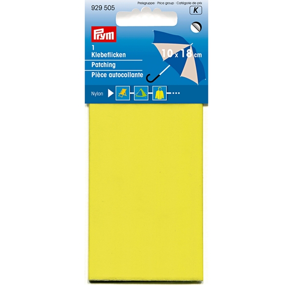 Pièce autocollante nylon 10 x 18 cm jaune