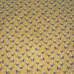 TISSU COTON IMPRIME HIRONDELLE OCRE
