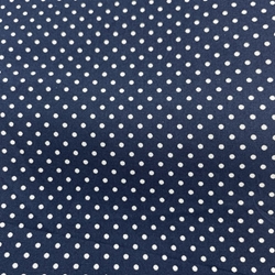 COUPON 70X30CM POIS BLANCS FOND BLEU FONCE