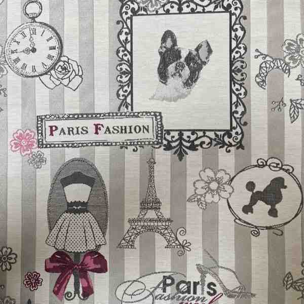 TISSU JACQUARD FASHION PARIS RETRO