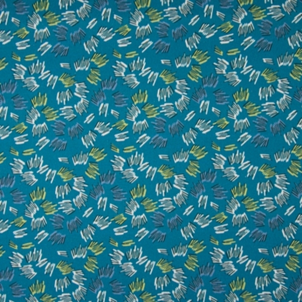 TISSU COTON OEKO-TEX CRAYON BLEU VERT 