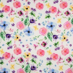 TISSU COTON DOUBLE GAZE DIGITAL FLEURS MULTI