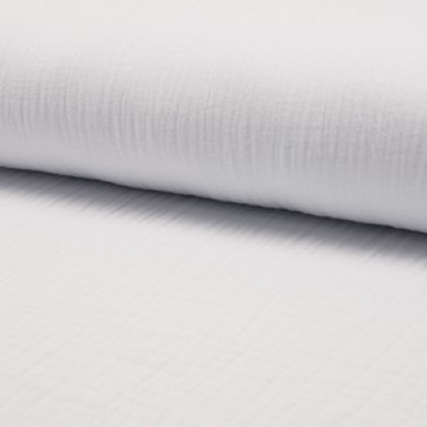 TISSU GAZE DE COTON UNIE BLANC