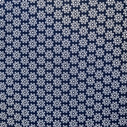 TISSU JERSEY OEKO-TEX FLEUR BLEU NAVY