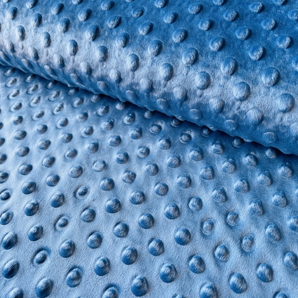 TISSU MINKY BUBBLE BLEU DENIM