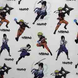 TISSU COTON NARUTO ET SASUKE COMBATTANTS