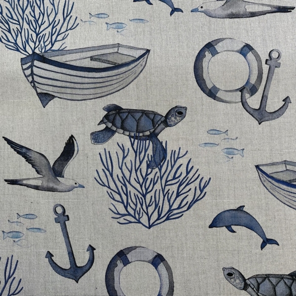 TISSU TOILE OUTDOOR DIGISUN ANIMAUX MARINS GRIS