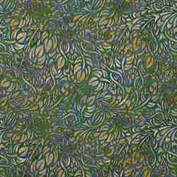 TISSU COTON LIN IMPRIMÉ FEUILLAGE ARTISTIQUE VERT