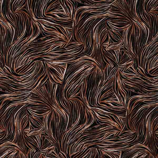 TISSU VISCOSE IMPRIME MOTIF ABSTRAIT MARRON