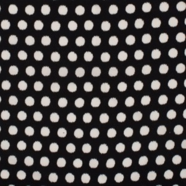 TISSU VISCOSE NOIR POIS BLANC