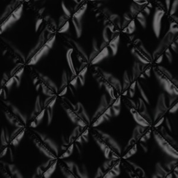  TISSU MATELASSE LOSANGE NOIR BRILLANT