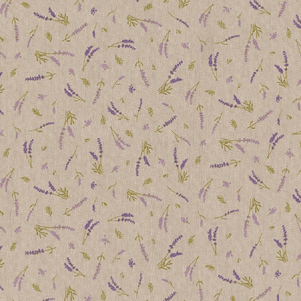 TISSU TOILE ASPECT LIN LAVANDE MAUVE