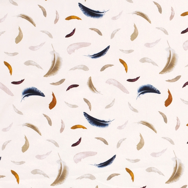 TISSU JERSEY IMPRIME DIGITAL GOTS OEKO-TEX PLUME 