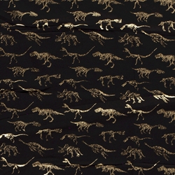 TISSU JERSEY IMPRIME DINOSAURE OR NOIR