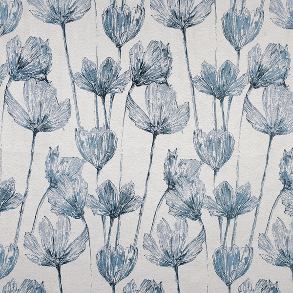 JACQUARD CORALIE FLEUR BLEU GRIS