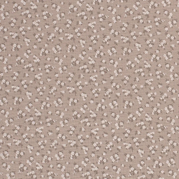 TISSU DOUBLE GAZE FLEURETTE BEIGE