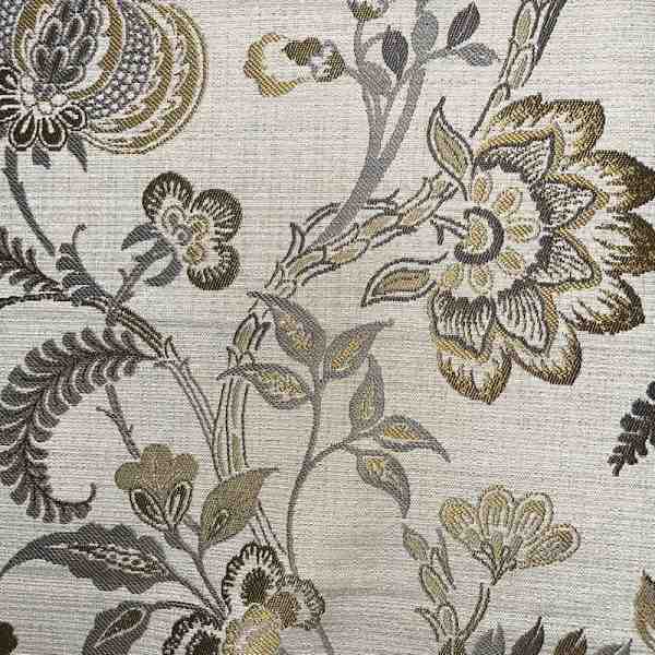 TISSU JACQUARD LES INDIENNES BEIGE OCRE