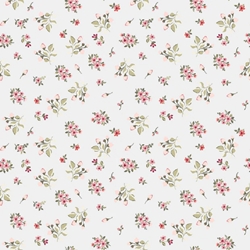 TISSU COTON MYOSOTIS FOND BLANC 