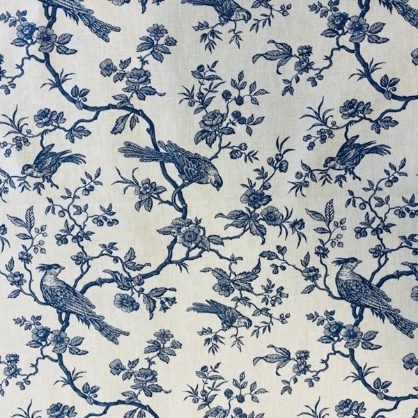 TISSU  COTON RENFORCE MINI MESANGE BLEU