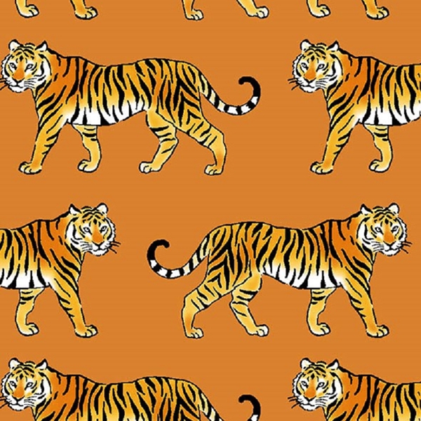 COTON IMPRIME TIGRE ORANGE