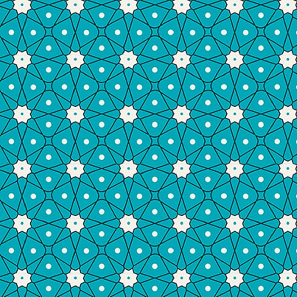 TISSU COTON  CERAMIK BLEU TURQUOISE