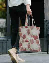 TOILE ASPECT LIN CORAUX ROUGE