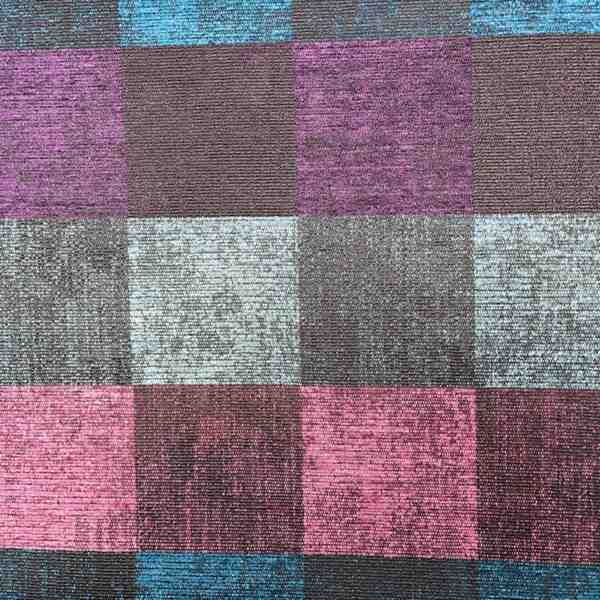 TISSU JACQUARD VELOURS CHENILLE MULTICOLORE