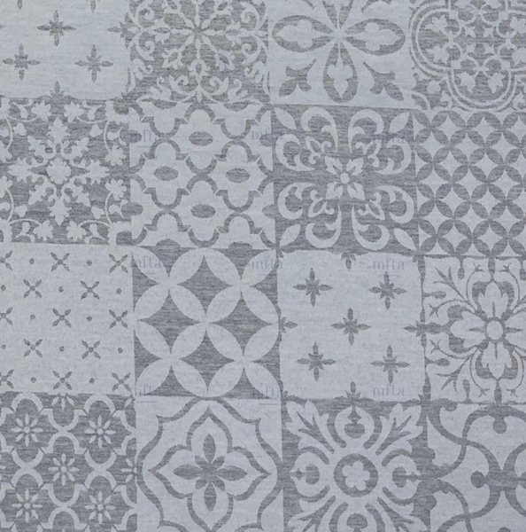 TISSU JACQUARD ENDUIT PISE GRIS BLANC