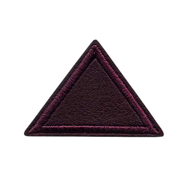 Ecusson Triangles imit. cuir brun