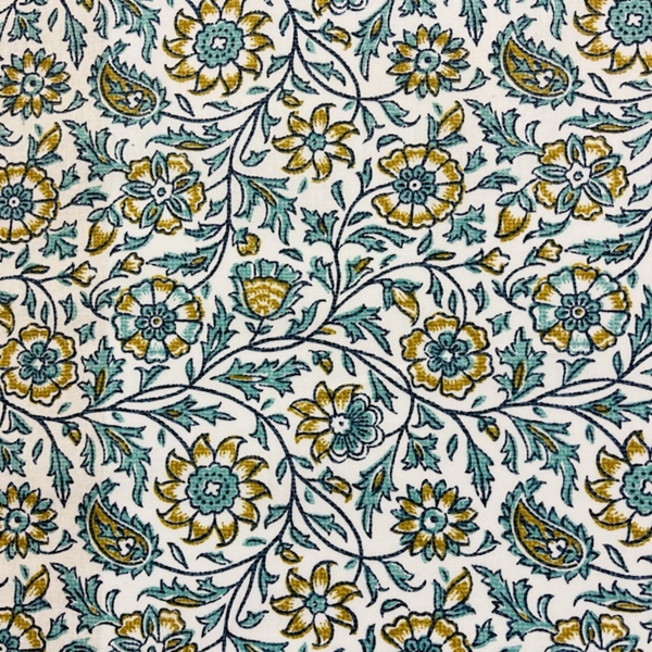 COUPON COTON OEKO-TEX INDE JADE 0M95 X 1M40