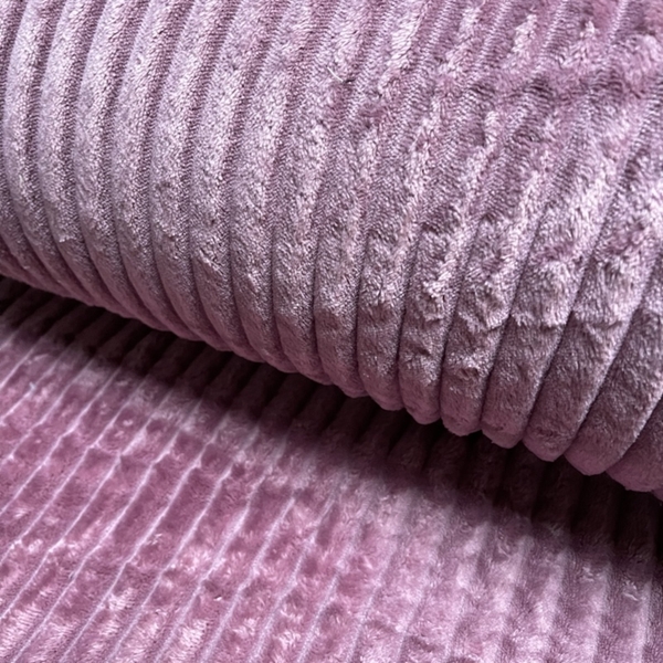 TISSU VELOURS MINKY COTELE BOIS DE ROSE