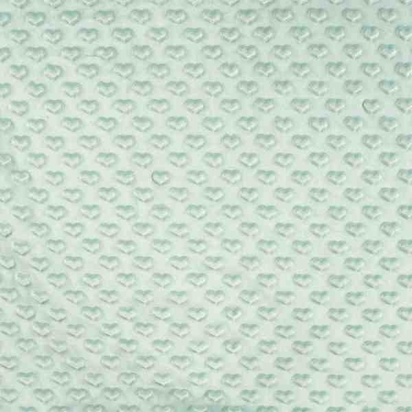 TISSU MINKY BUBBLE COEUR VERT TILLEUL