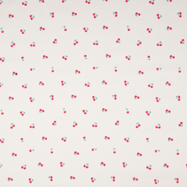 TISSU COTON IMPRIME PETITE CERISE 
