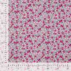 TISSU VOILE DE COTON DIGITAL SEMIS ROSE FUSCHIA