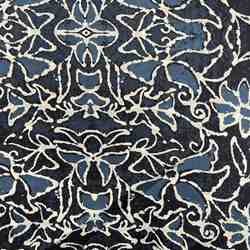 TISSU COTON IMPRIMÉ INDIENNE FOND MARIN BLEUE
