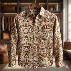 TISSU COTON IMPRIMÉ INDIENNE FLEURS SAUVAGE MARRON