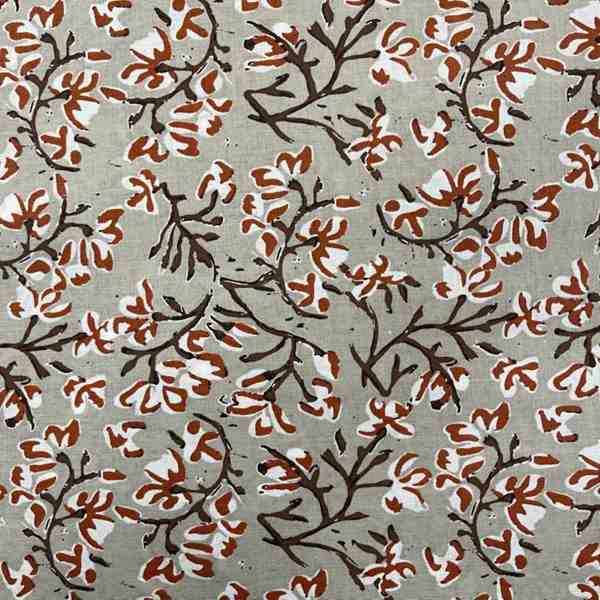 TISSU COTON IMPRIMÉ INDIENNE FEUILLAGE SAUVAGE