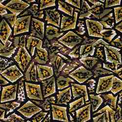 TISSU VISCOSE GEOMETRIQUE VERT NOIR